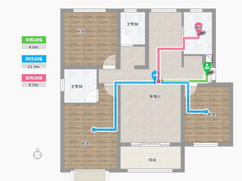 山东省-菏泽市-城建翰林华庭-104.00-户型库-动静线