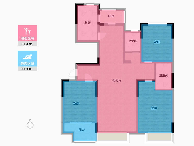 山东省-潍坊市-霞飞6号-92.80-户型库-动静分区