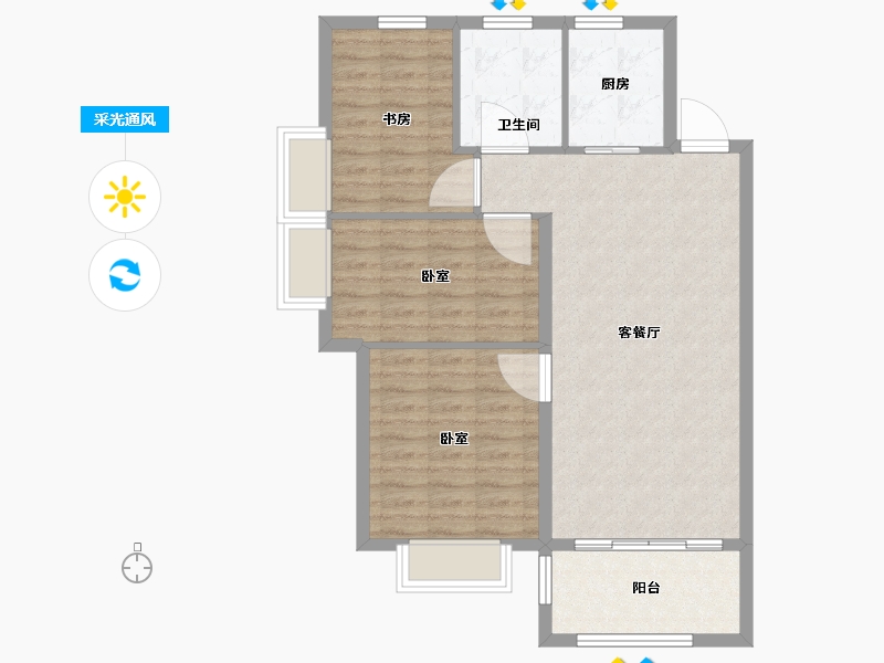 山东省-烟台市-万城华府-82.00-户型库-采光通风