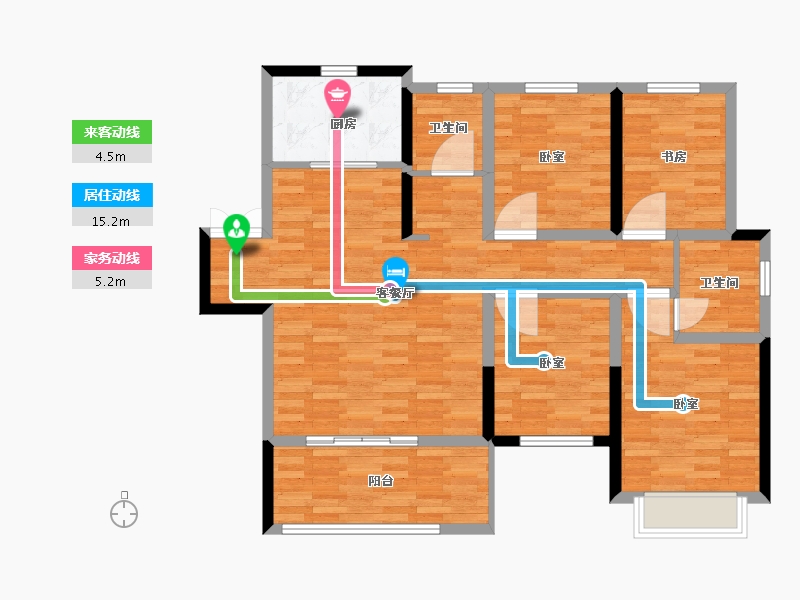 河南省-郑州市-建业比华利庄园-101.00-户型库-动静线