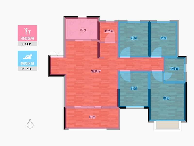 河南省-郑州市-建业比华利庄园-101.00-户型库-动静分区