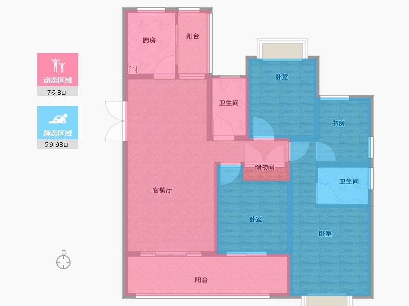 山东省-菏泽市-定陶维也纳国际城-123.00-户型库-动静分区