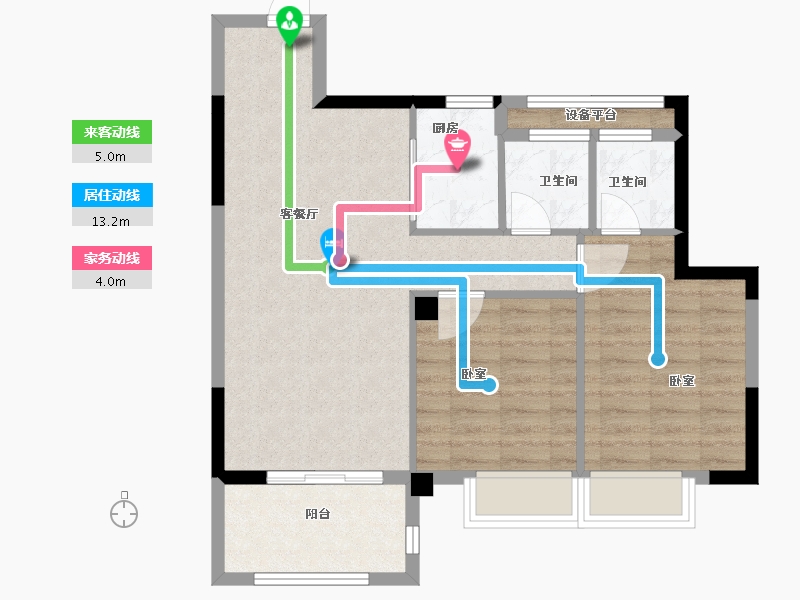 福建省-宁德市-逸涛东湖澜悦-71.77-户型库-动静线