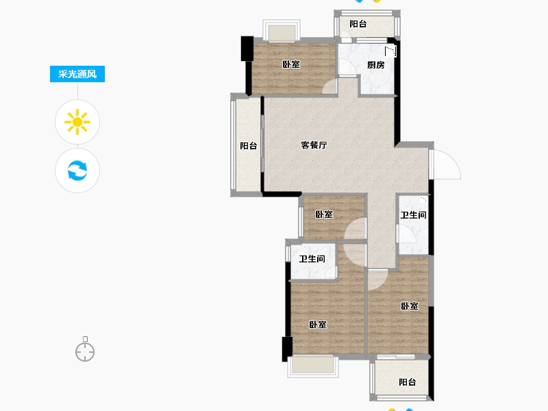 福建省-宁德市-现代传媒港-102.00-户型库-采光通风