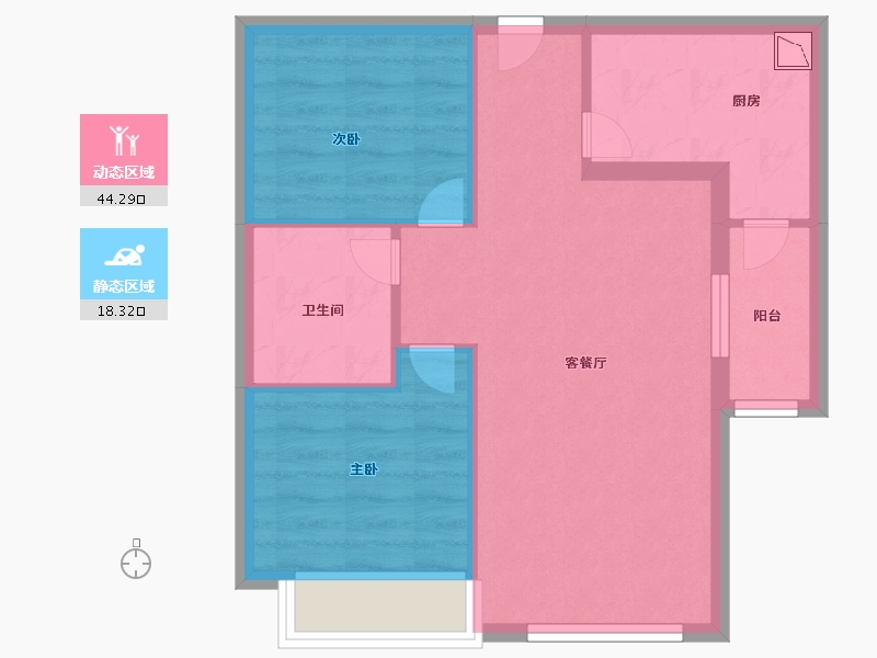 山东省-济南市-鸿府公馆-55.67-户型库-动静分区