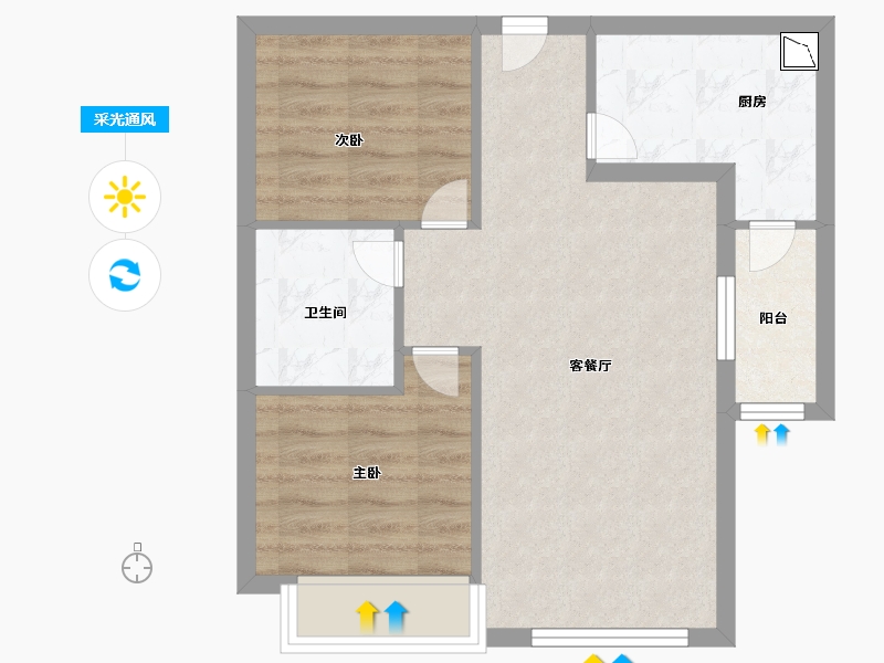 山东省-济南市-鸿府公馆-55.67-户型库-采光通风