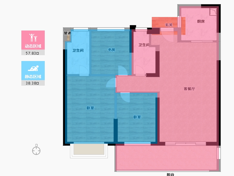 福建省-漳州市-中海上湾-84.99-户型库-动静分区