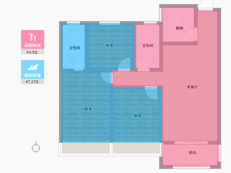 山东省-菏泽市-洪盛锦绣城-90.00-户型库-动静分区