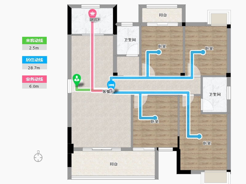 福建省-龙岩市-江南名府-106.00-户型库-动静线