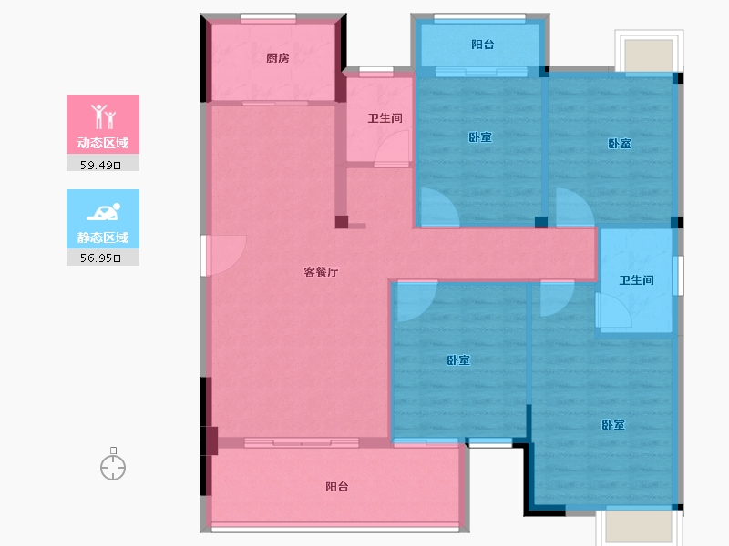 福建省-龙岩市-江南名府-106.00-户型库-动静分区