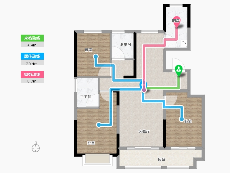 山东省-菏泽市-天安清华苑-112.00-户型库-动静线