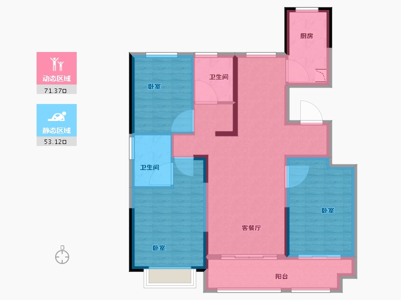 山东省-菏泽市-天安清华苑-112.00-户型库-动静分区