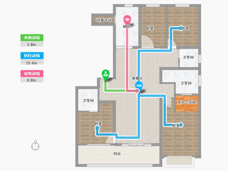 河南省-郑州市-茉莉公馆-128.50-户型库-动静线