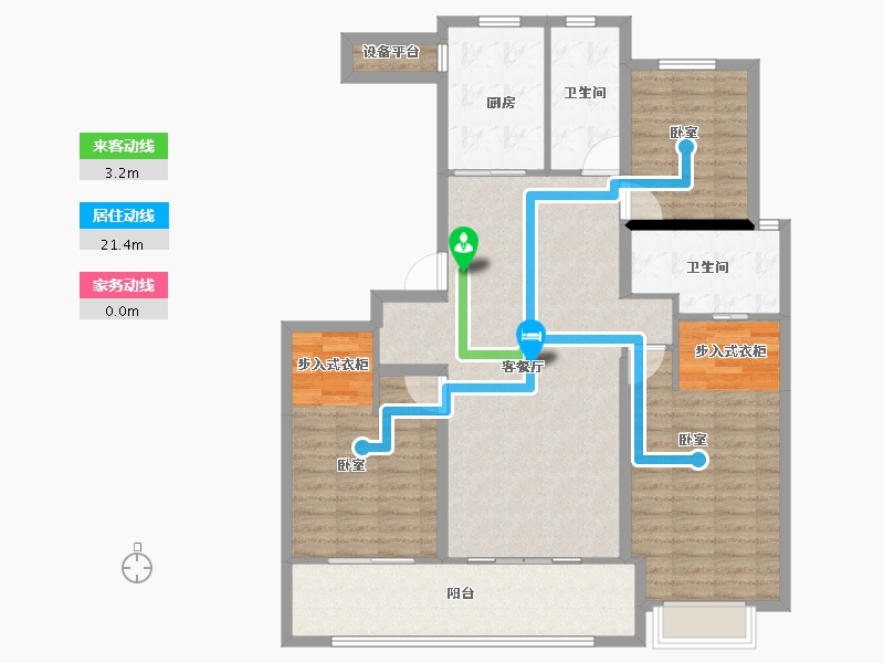 河南省-郑州市-茉莉公馆-118.20-户型库-动静线