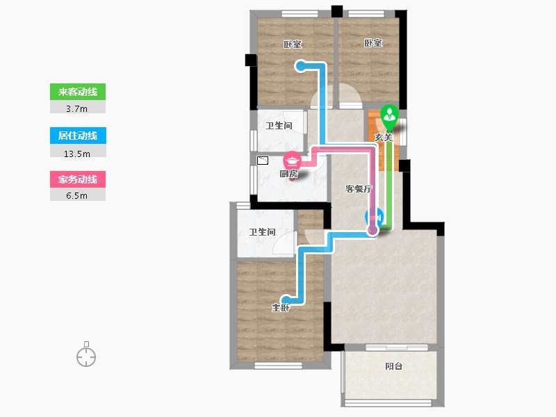 福建省-漳州市-三盛璞悦海-66.97-户型库-动静线