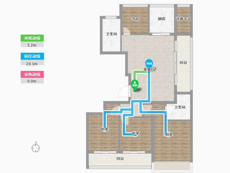 浙江省-舟山市-绿城柳岸晓风花园-114.01-户型库-动静线