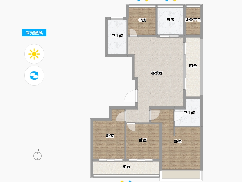 浙江省-舟山市-绿城柳岸晓风花园-114.01-户型库-采光通风