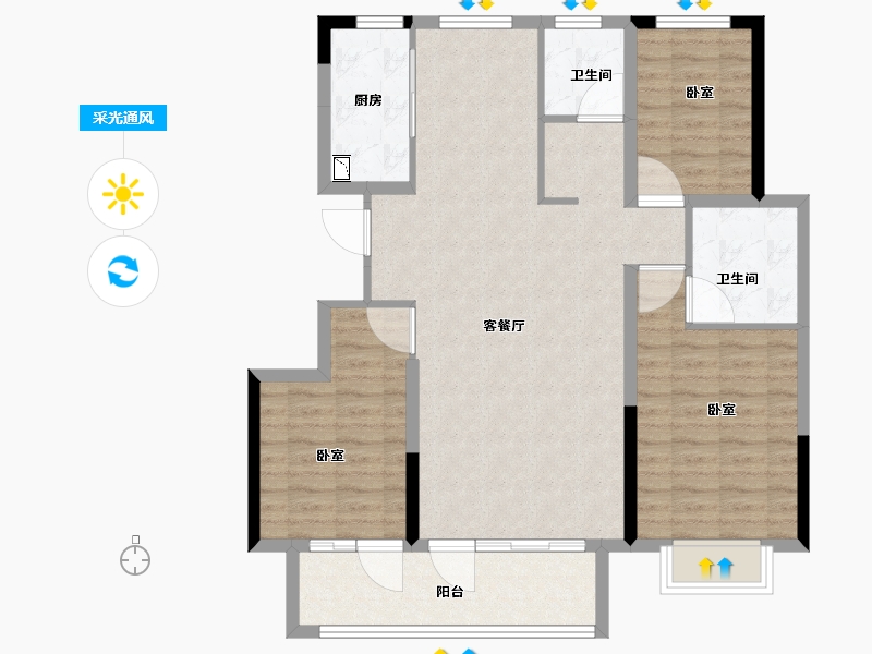 山东省-菏泽市-阜丰君悦城-102.01-户型库-采光通风