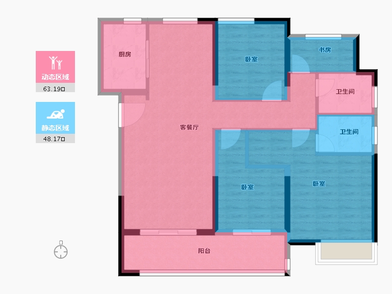 浙江省-绍兴市-卓越杭州湾中心-100.00-户型库-动静分区