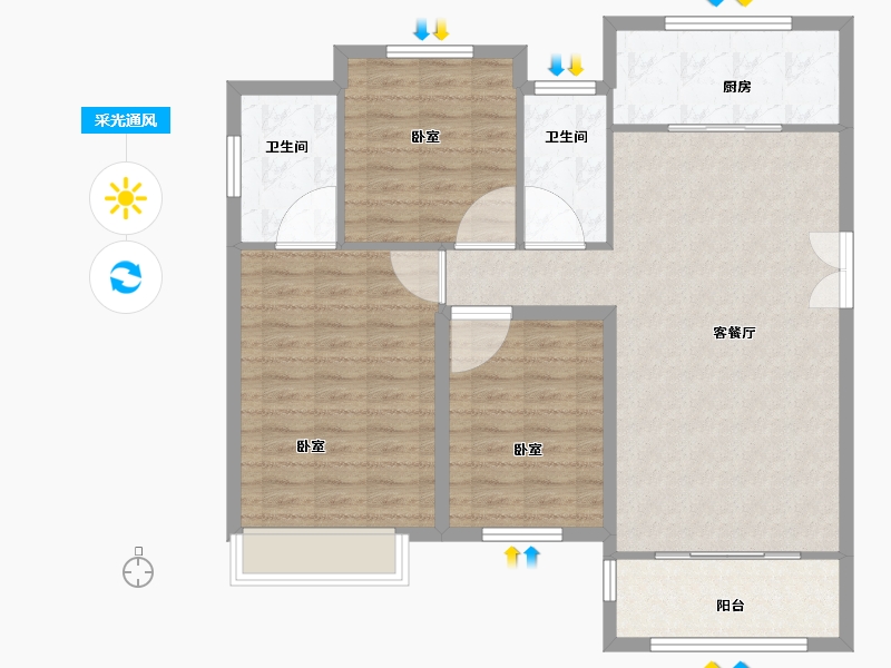 山东省-菏泽市-巨野枫叶正红（枫庭骊景）-101.01-户型库-采光通风