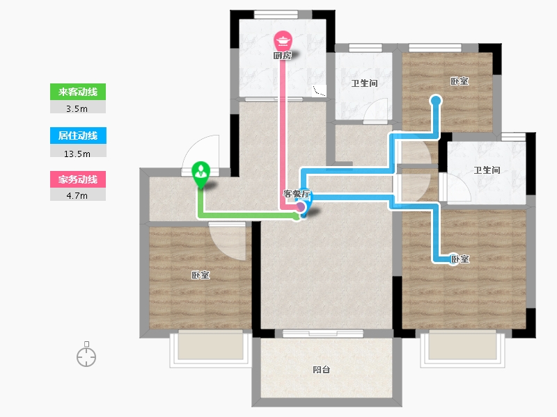 安徽省-合肥市-银城旭辉樾溪臺-78.37-户型库-动静线