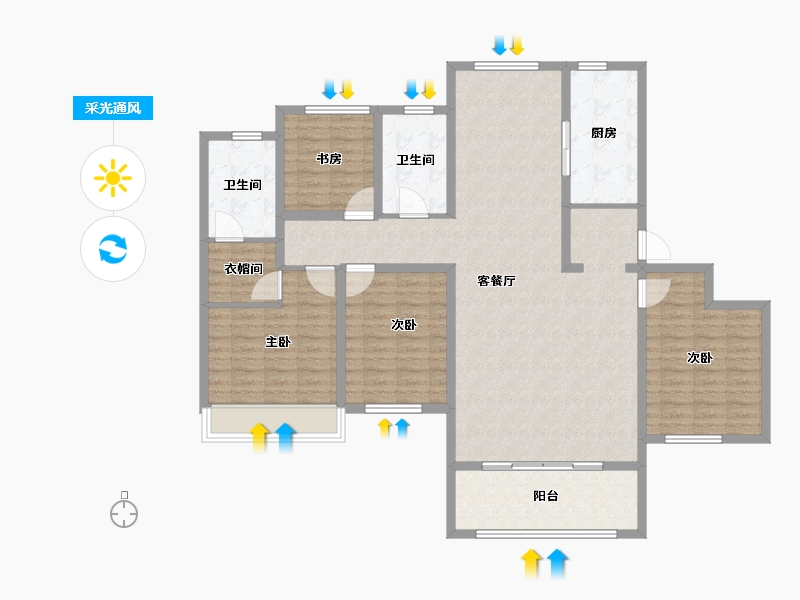 山东省-威海市-保利红叶谷-134.00-户型库-采光通风