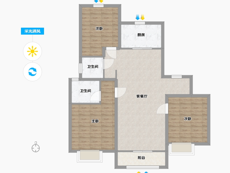 山东省-青岛市-中建锦绣天地-103.00-户型库-采光通风