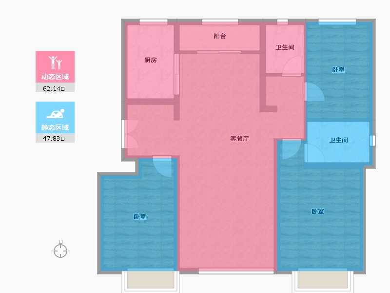 新疆维吾尔自治区-乌鲁木齐市-海大香山壹号-98.72-户型库-动静分区