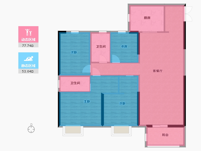 山东省-青岛市-招商雍华府-118.00-户型库-动静分区