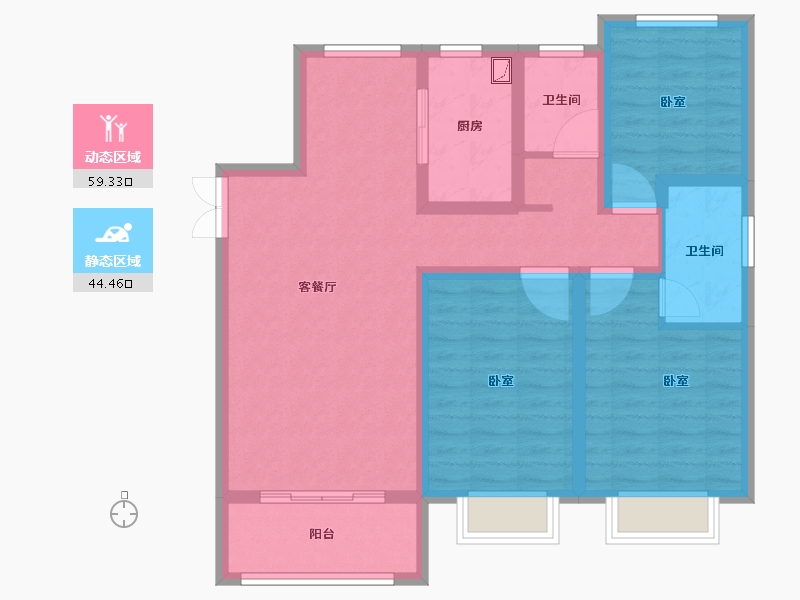 安徽省-合肥市-中建开元御湖公馆-92.00-户型库-动静分区