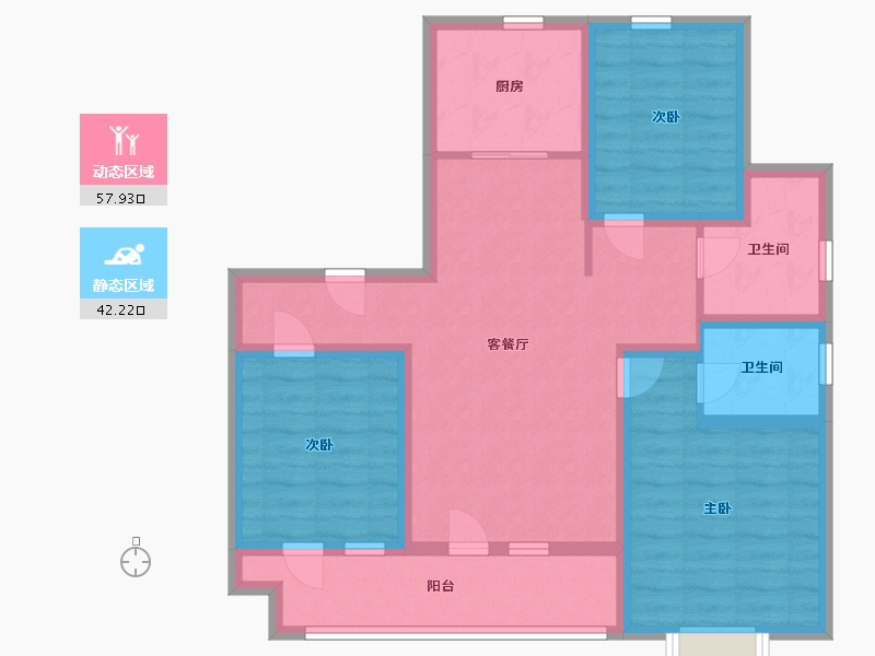 山东省-青岛市-紫悦璟园-88.00-户型库-动静分区