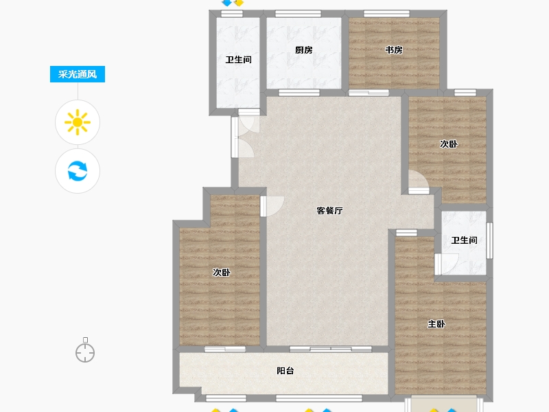 山东省-潍坊市-恒信·领峰-130.19-户型库-采光通风