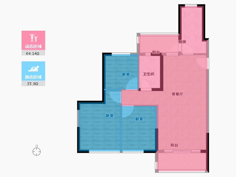 河南省-郑州市-郑东恒大文化旅游城-90.00-户型库-动静分区