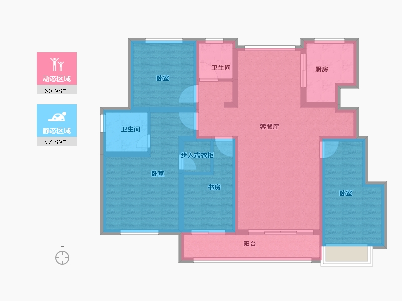 浙江省-绍兴市-三花景成府-105.00-户型库-动静分区