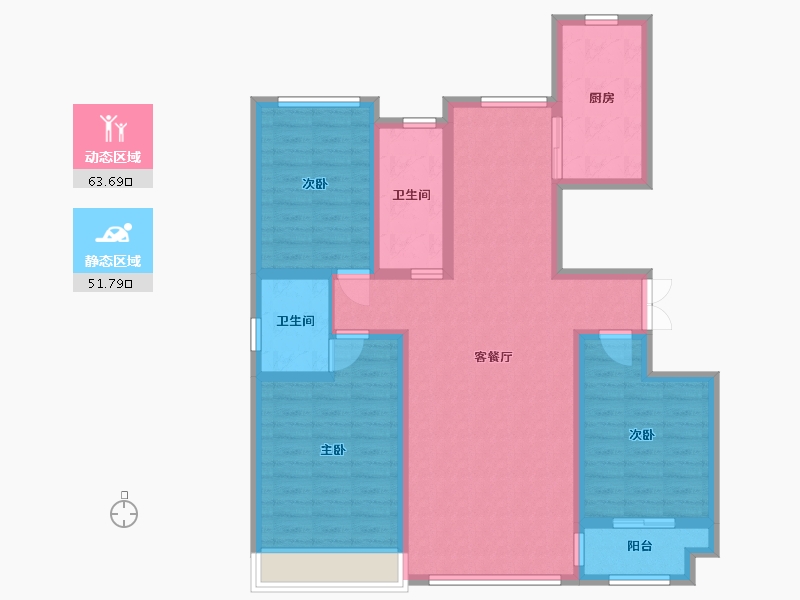 山东省-潍坊市-紫宸名郡-102.92-户型库-动静分区