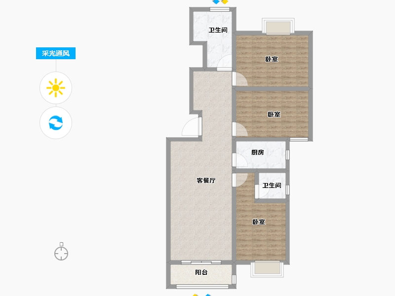 河南省-洛阳市-空港华府-109.46-户型库-采光通风