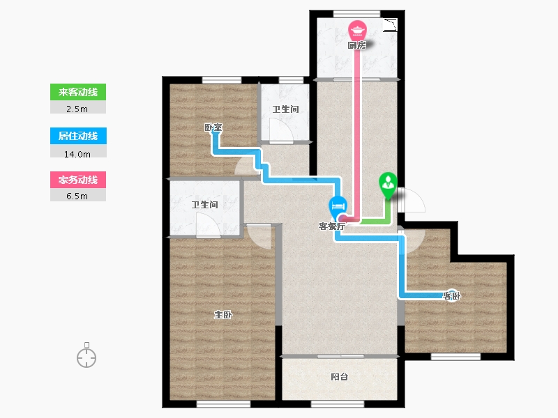 山东省-烟台市-金地浅山艺境玺湖-104.00-户型库-动静线