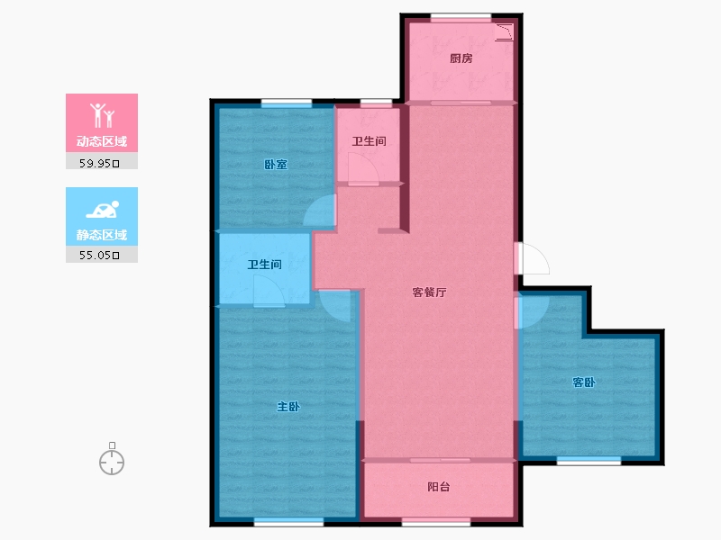 山东省-烟台市-金地浅山艺境玺湖-104.00-户型库-动静分区