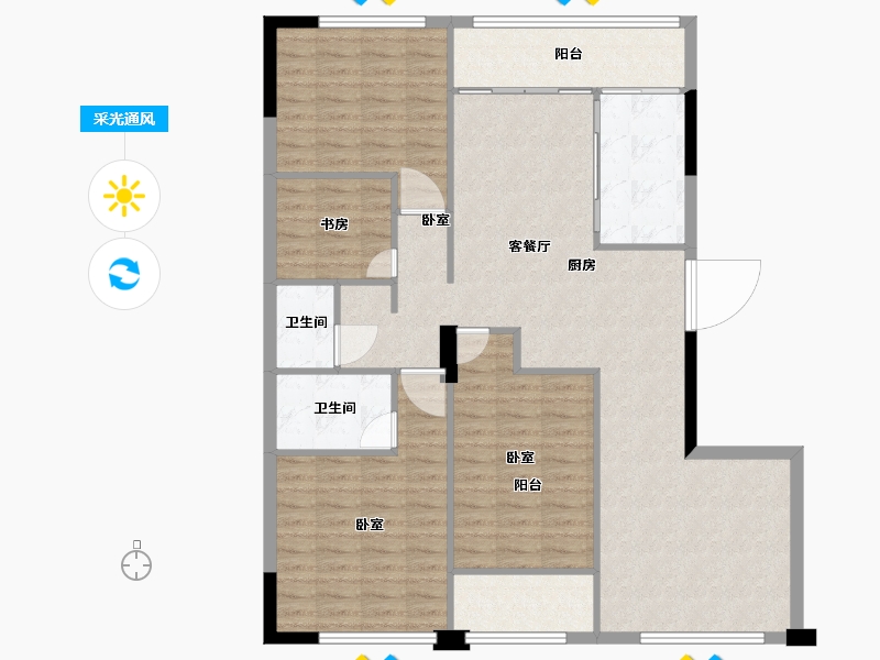 福建省-莆田市-国投城市广场C区-114.00-户型库-采光通风