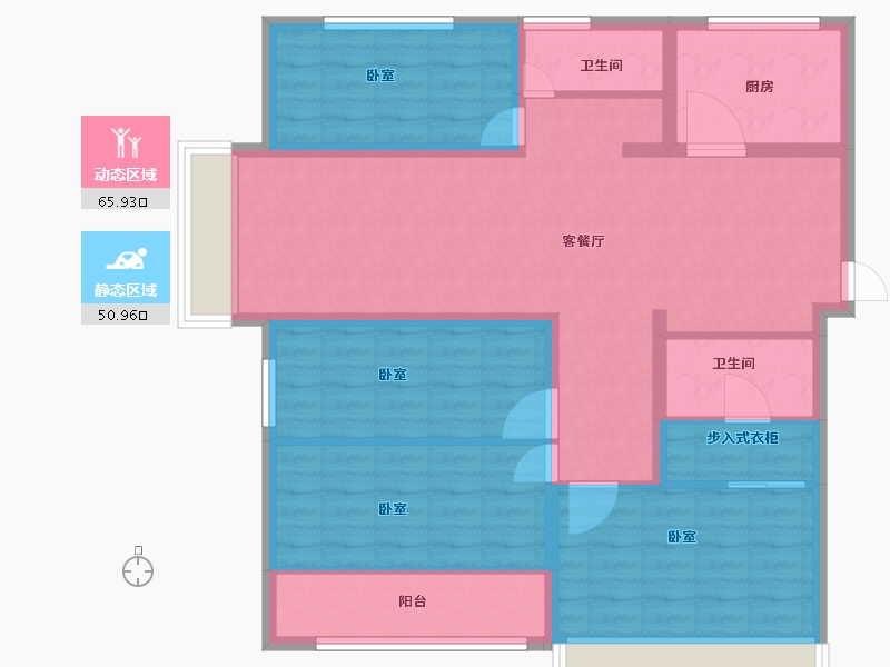 山东省-菏泽市-天华新天地-104.00-户型库-动静分区