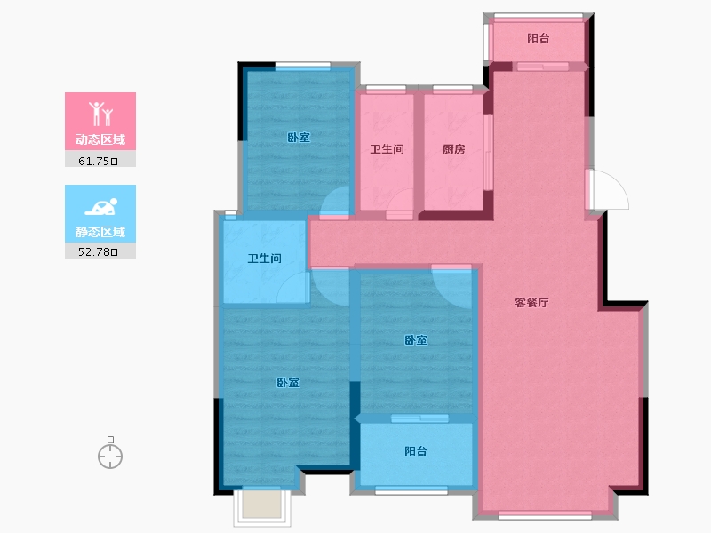 河南省-安阳市-中茂玖悦府-101.78-户型库-动静分区