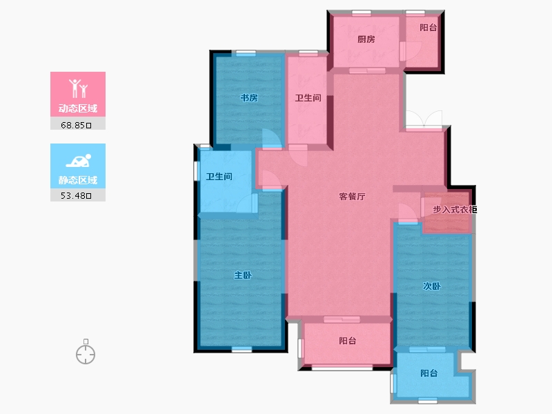 山东省-青岛市-缦沙半岛-108.00-户型库-动静分区