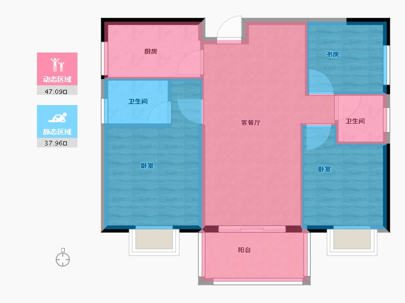 福建省-宁德市-德润悦汇里-77.00-户型库-动静分区