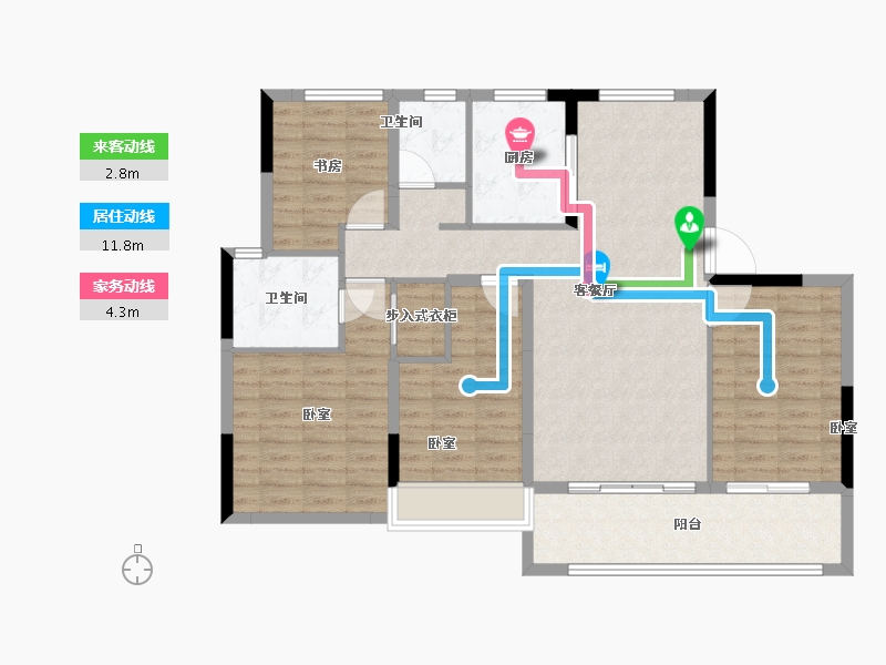 浙江省-舟山市-大发融悦新界公馆-110.99-户型库-动静线