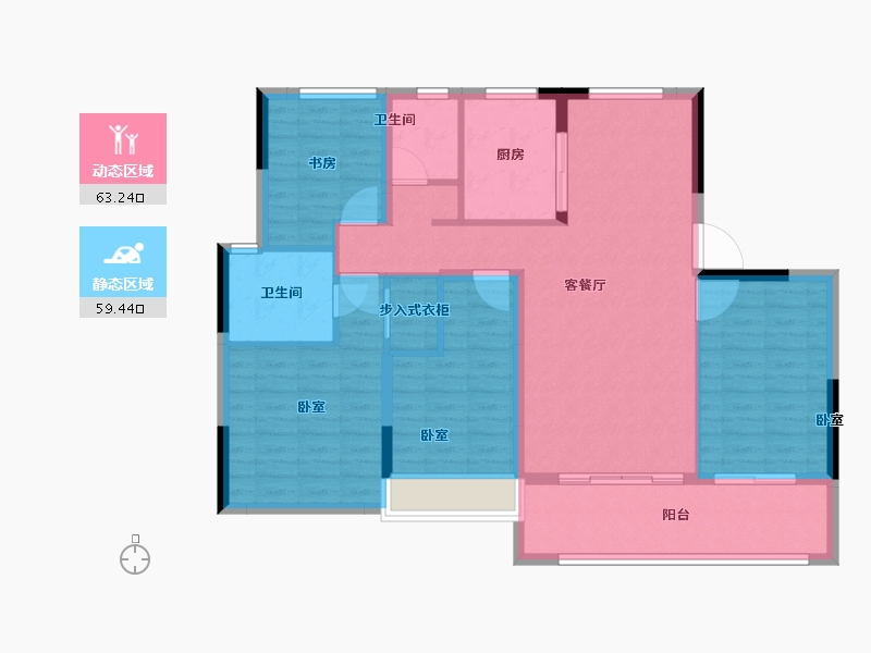 浙江省-舟山市-大发融悦新界公馆-110.99-户型库-动静分区