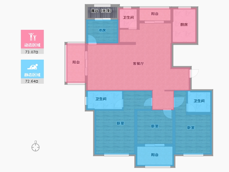 浙江省-绍兴市-宝业新桥风情-134.00-户型库-动静分区