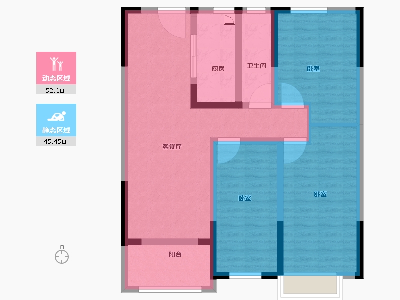 河南省-洛阳市-正商城-86.00-户型库-动静分区