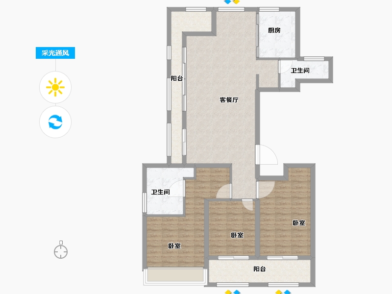 浙江省-绍兴市-天际府-114.00-户型库-采光通风