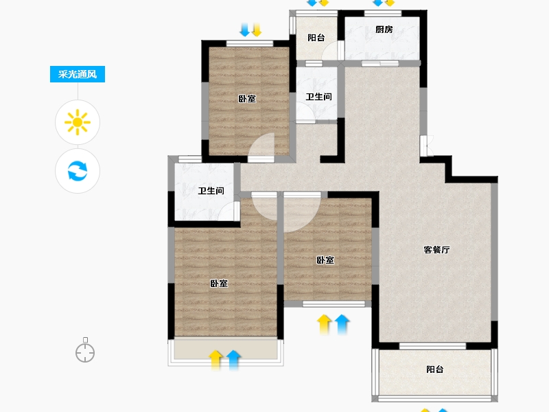 河南省-焦作市-金山东方花园-108.94-户型库-采光通风