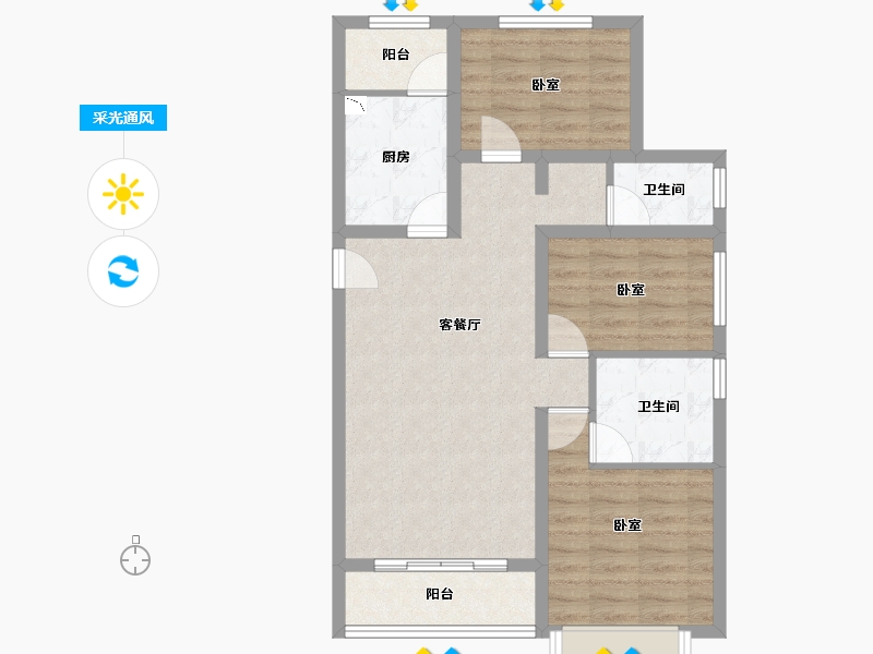 河南省-开封市-新惠华府-75.29-户型库-采光通风